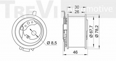 TREVI AUTOMOTIVE td1728 -  Натяжной ролик, ремень ГРМ
